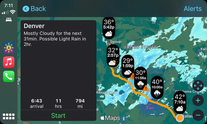 Wetter in Echtzeit mit Apple CarPlay