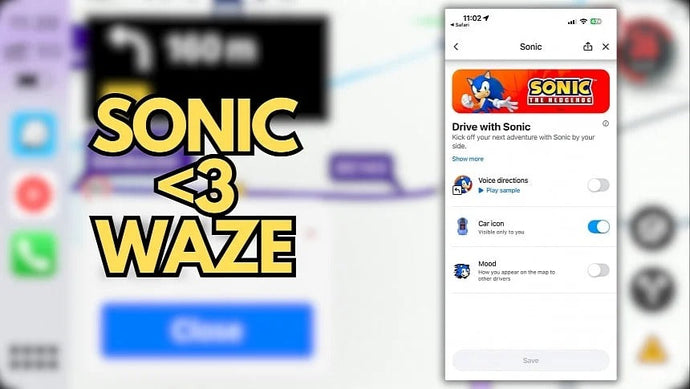 Sonic ist jetzt in Waze verfügbar: So aktivierst du es in Apple CarPlay oder Android Auto